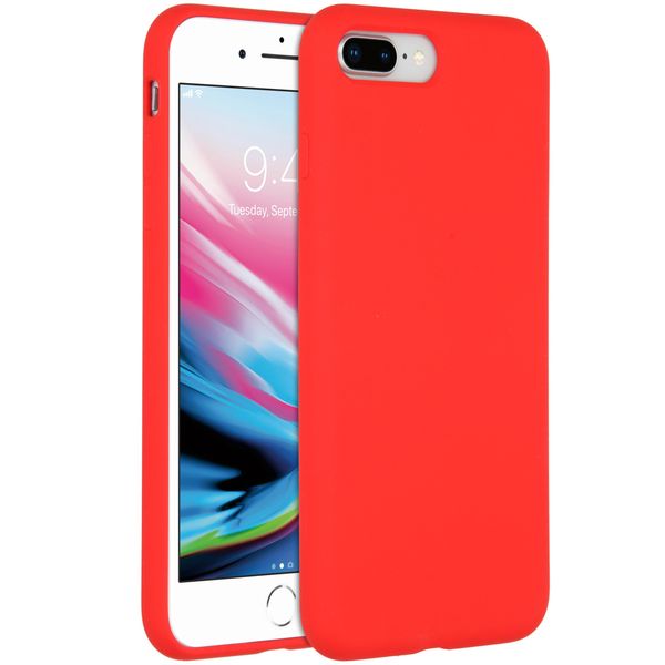 Accezz Liquid Silicone Backcover iPhone 8 Plus / 7 Plus - Rood