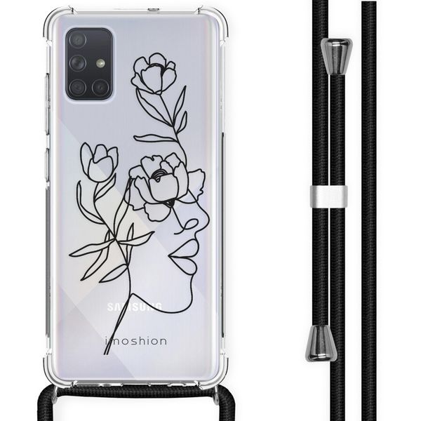 iMoshion Design hoesje met koord Samsung Galaxy A71 - Abstract Gezicht Bloem