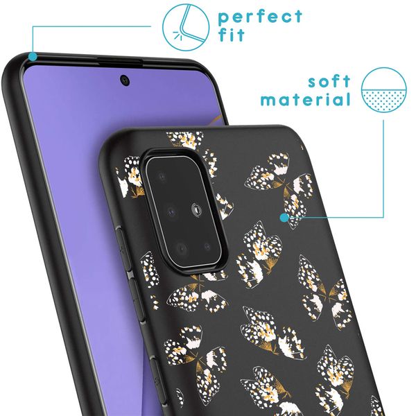 iMoshion Design hoesje Samsung Galaxy A51 - Vlinder - Zwart / Wit