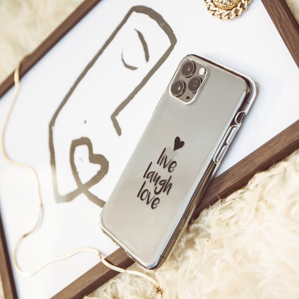 iMoshion Design hoesje iPhone 11 Pro - Live Laugh Love - Zwart