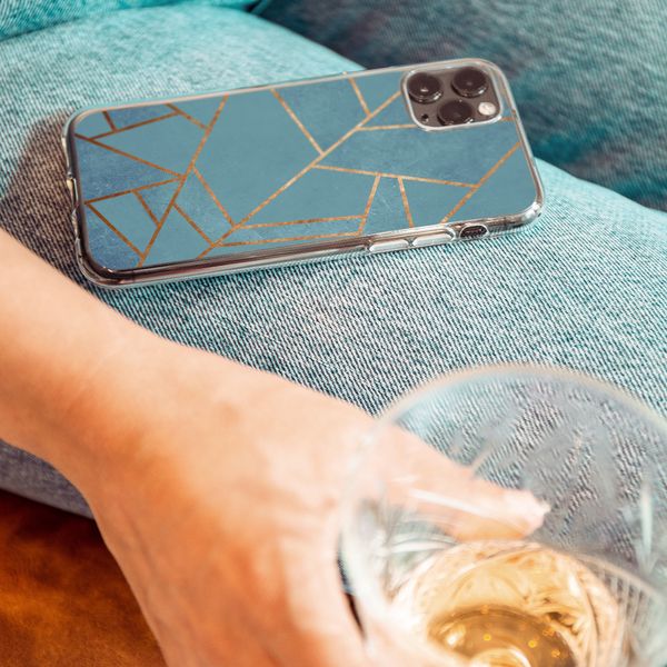 iMoshion Design hoesje Motorola Moto G8 Power - Grafisch Koper / Blauw