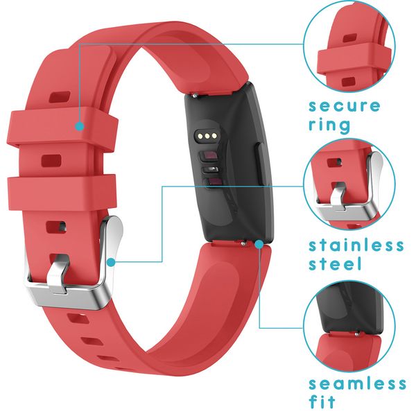 iMoshion Siliconen bandje Fitbit Inspire - Rood