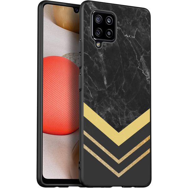 iMoshion Design hoesje Samsung Galaxy A42 - Marmer / Zwart