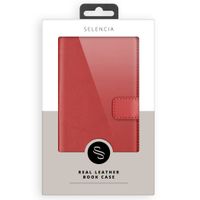 Selencia Echt Lederen Bookcase Samsung Galaxy A21s - Rood