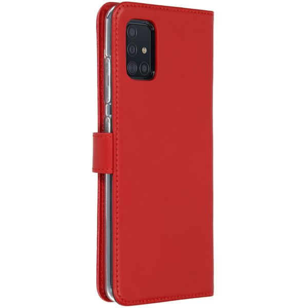 Selencia Echt Lederen Bookcase Samsung Galaxy A51 - Rood