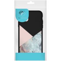 iMoshion Design hoesje Samsung Galaxy A41 - Marmer - Roze / Zwart