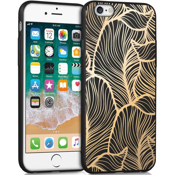 iMoshion Design hoesje iPhone 6 / 6s - Bladeren / Zwart