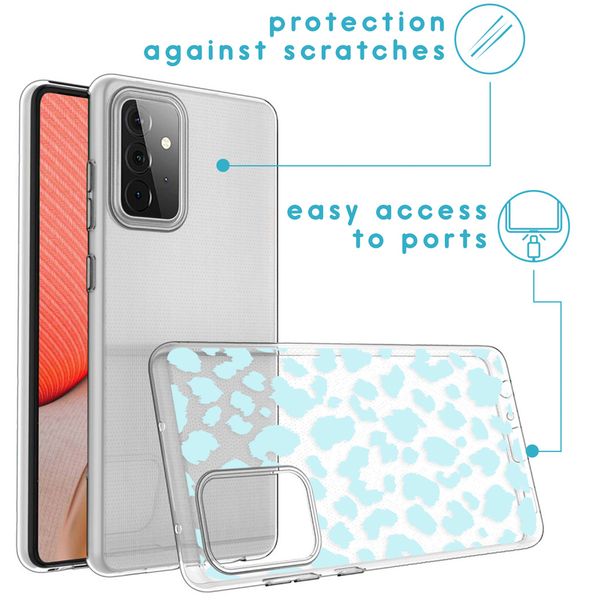 iMoshion Design hoesje Samsung Galaxy A72 - Luipaard - Blauw