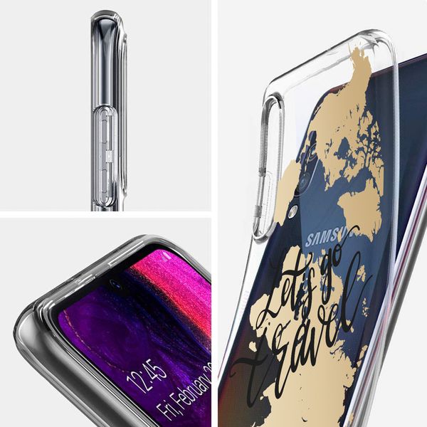 iMoshion Design hoesje Samsung Galaxy A50 / A30s - Let's Go Travel / Zwart