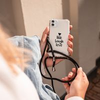 iMoshion Design hoesje met koord iPhone 11 - Live Laugh Love - Zwart