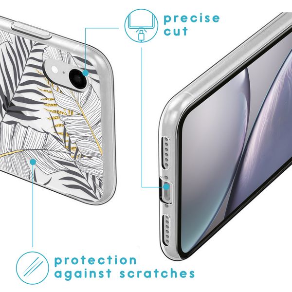 iMoshion Design hoesje iPhone Xr - Bladeren / Zwart