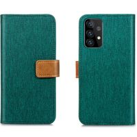 iMoshion Luxe Canvas Bookcase Samsung Galaxy A72 - Groen