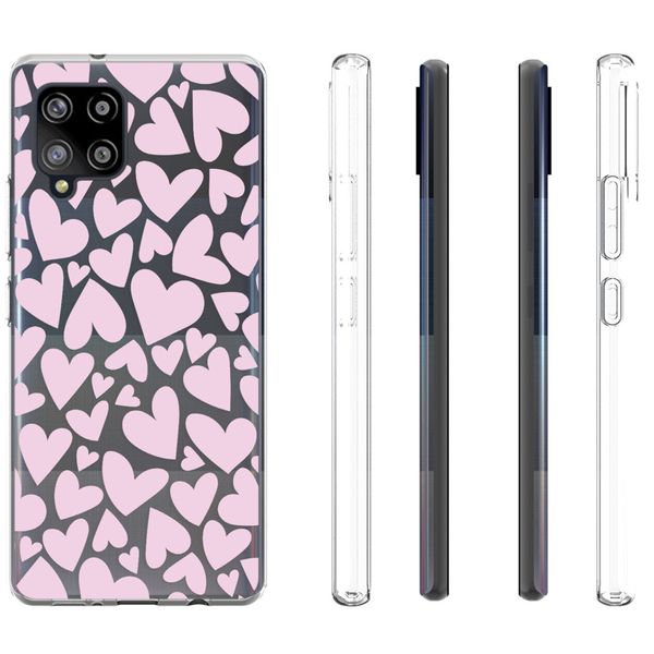 iMoshion Design hoesje Samsung Galaxy A42 - Hartjes - Roze