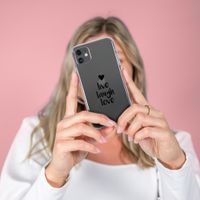 iMoshion Design hoesje Galaxy A22 (5G) - Live Laugh Love - Zwart