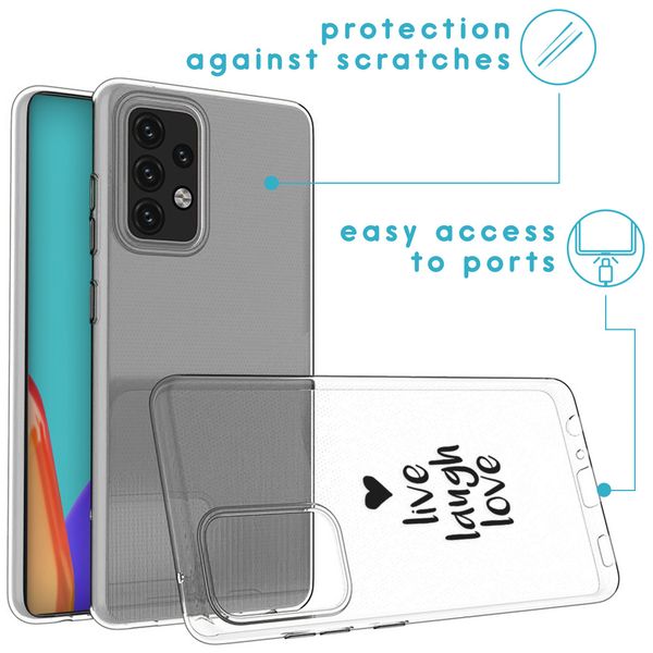 iMoshion Design hoesje Samsung Galaxy A52(s) (5G/4G) - Live Laugh Love - Zwart