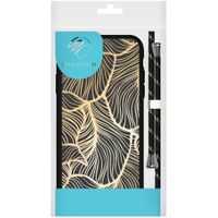 iMoshion Design hoesje met koord iPhone 12 Mini - Bladeren - Goud