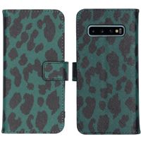 iMoshion Design Softcase Bookcase Samsung Galaxy S10 - Green Leopard