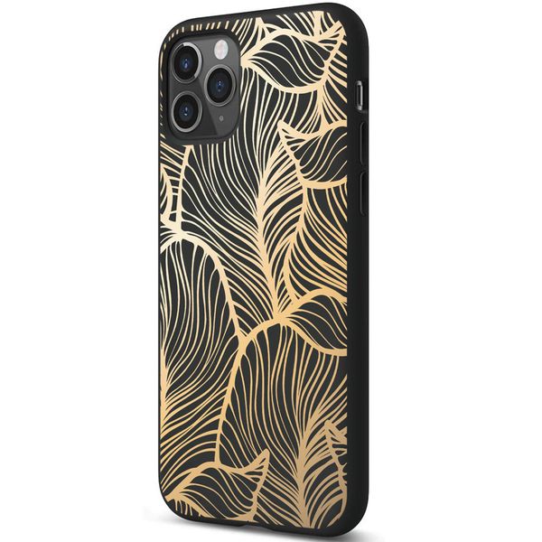 iMoshion Design hoesje iPhone 11 Pro - Bladeren / Zwart