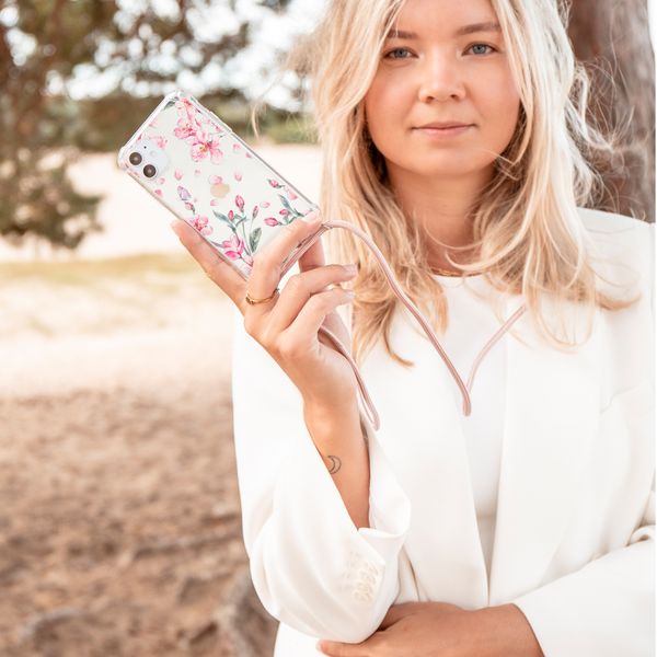 iMoshion Design hoesje met koord Samsung Galaxy A70 - Bloem - Roze