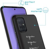 iMoshion Design hoesje Galaxy A71 - Wijnen Wijnen Wijnen - Zwart