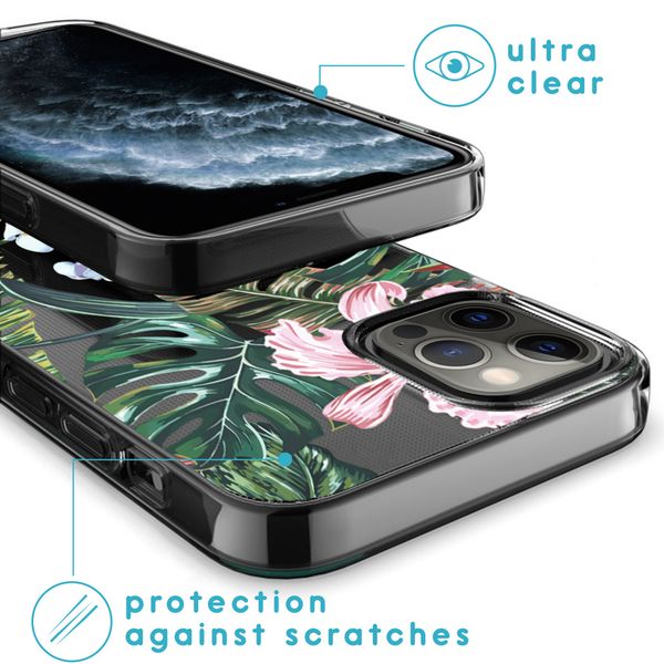 iMoshion Design hoesje iPhone 12 (Pro) - Jungle - Groen / Roze