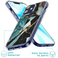 iMoshion Design hoesje iPhone 12 Mini - Marmer - Gebroken Blauw