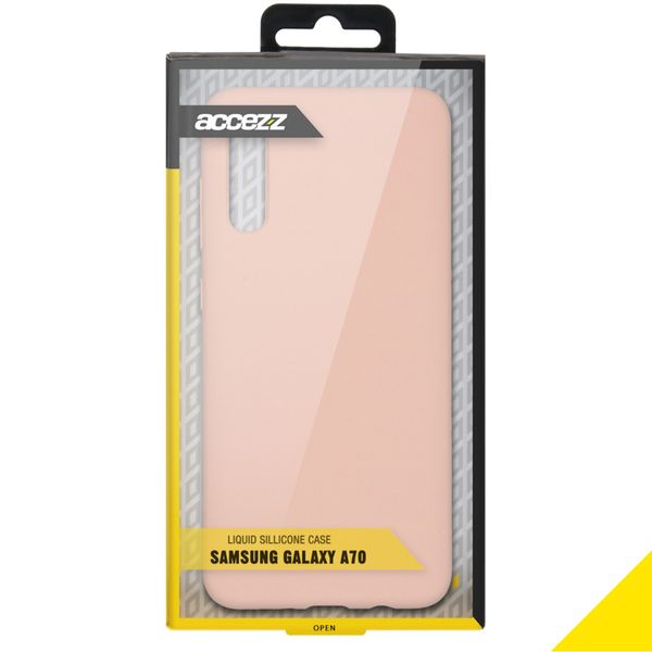 Accezz Liquid Silicone Backcover Samsung Galaxy A70 - Roze