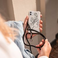 iMoshion Design hoesje met koord iPhone SE (2022 / 2020) / 8 / 7 - Abstract Gezicht Bloem