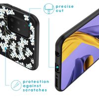 iMoshion Design hoesje Samsung Galaxy A51 - Bloem - Wit / Zwart