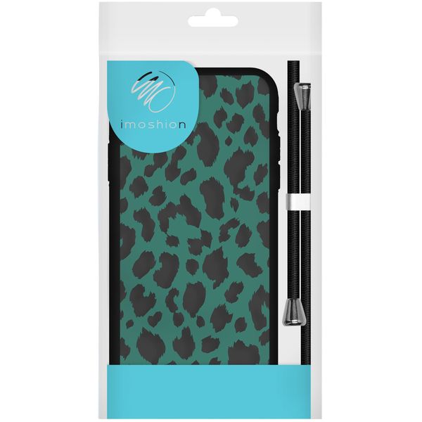 iMoshion Design hoesje met koord iPhone 12 Pro Max - Luipaard - Groen / Zwart