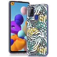 iMoshion Design hoesje Samsung Galaxy A21s - Jungle - Wit / Zwart