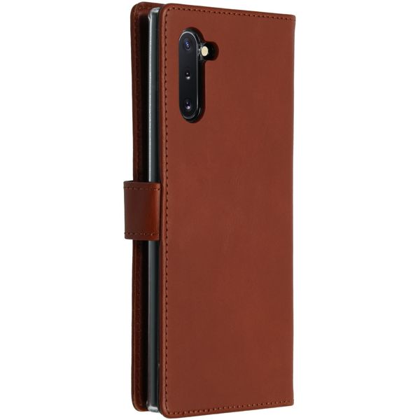 Selencia Echt Lederen Bookcase Samsung Galaxy Note 10 - Lichtbruin