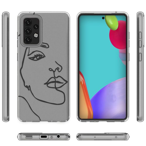 iMoshion Design hoesje Samsung Galaxy A52(s) (5G/4G) - Abstract Gezicht -Zwart