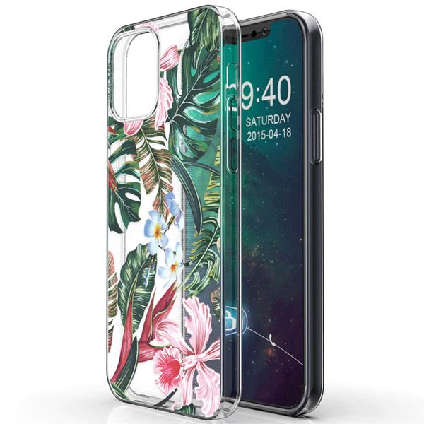 iMoshion Design hoesje iPhone 12 Mini - Jungle - Groen / Roze