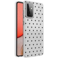 iMoshion Design hoesje Samsung Galaxy A72 - Hartjes - Zwart