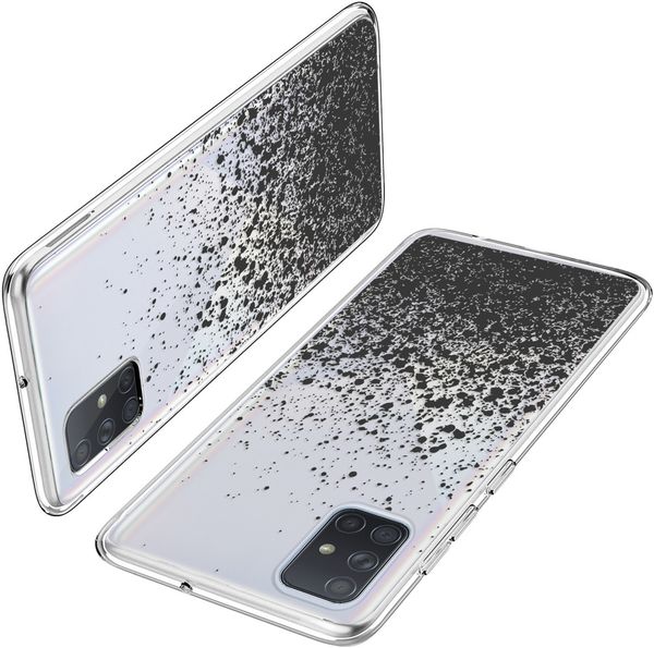 iMoshion Design hoesje Samsung Galaxy A71 - Spetters - Zwart