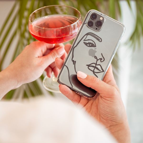 iMoshion Design hoesje Samsung Galaxy A72 - Abstract Gezicht - Zwart