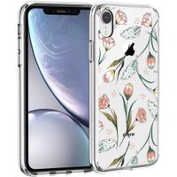 iMoshion Design hoesje iPhone Xr - Bloem - Roze / Groen