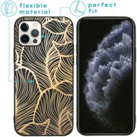 iMoshion Design hoesje iPhone 12 (Pro) - Bladeren / Zwart