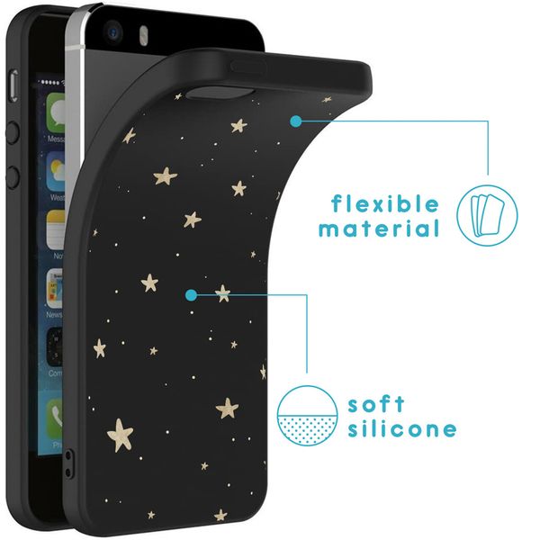 iMoshion Design hoesje iPhone 5 / 5s / SE - Sterren / Zwart