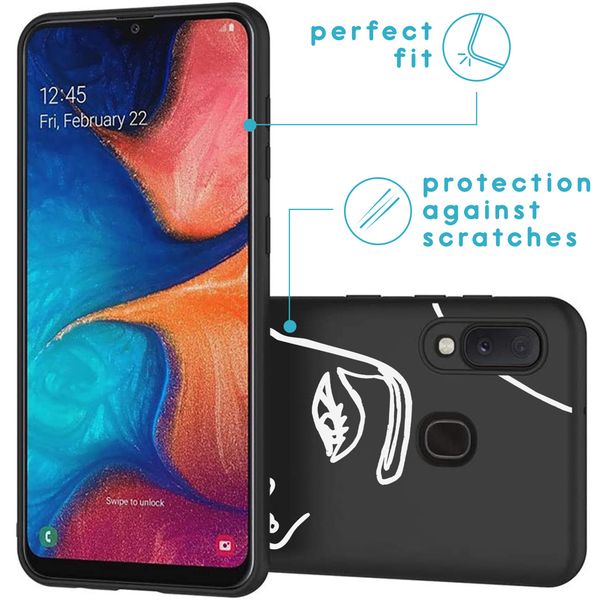 iMoshion Design hoesje Samsung Galaxy A20e - Abstract Gezicht - Wit