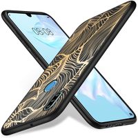 iMoshion Design hoesje Huawei P30 Lite - Bladeren / Zwart