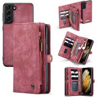 CaseMe Luxe Lederen 2 in 1 Portemonnee Bookcase Samsung Galaxy S21