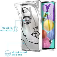 iMoshion Design hoesje Samsung Galaxy A51 - Abstract Gezicht - Zwart