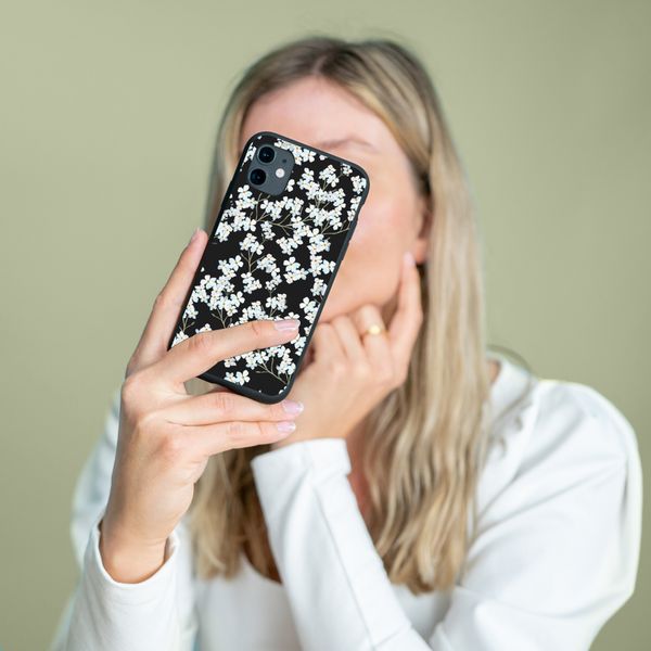 iMoshion Design hoesje Huawei P30 Lite - Bloem - Wit / Zwart