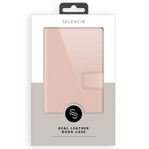 Selencia Echt Lederen Bookcase Samsung Galaxy S20 - Roze