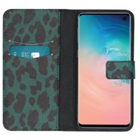 iMoshion Design Softcase Bookcase Samsung Galaxy S10 - Green Leopard