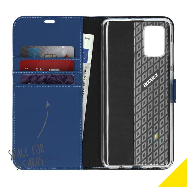 Accezz Wallet Softcase Bookcase Samsung Galaxy A71 - Blauw