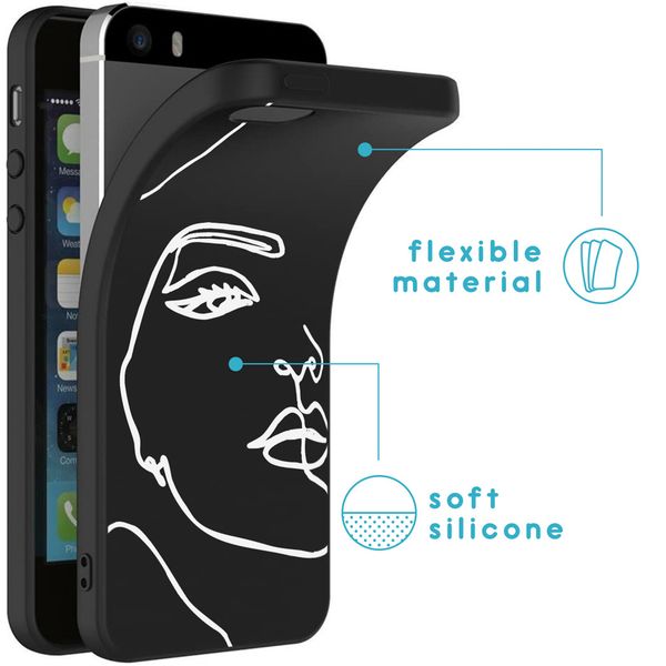 iMoshion Design hoesje iPhone 5 / 5s / SE - Abstract Gezicht - Wit