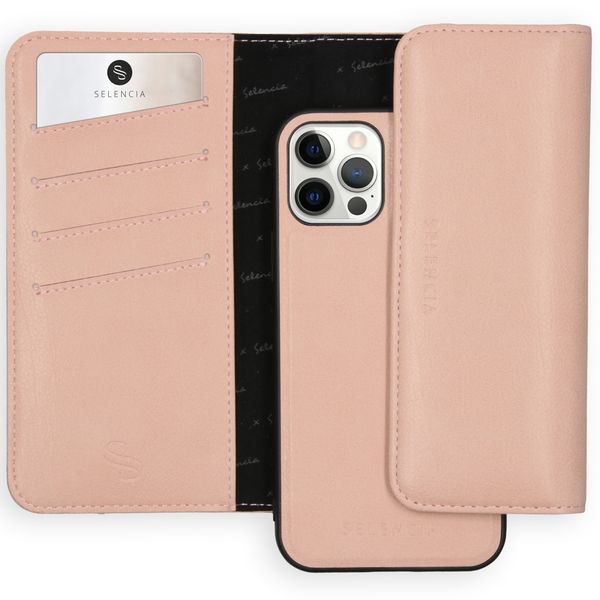 Selencia Uitneembare Vegan Lederen Clutch iPhone 12 (Pro) - Roze